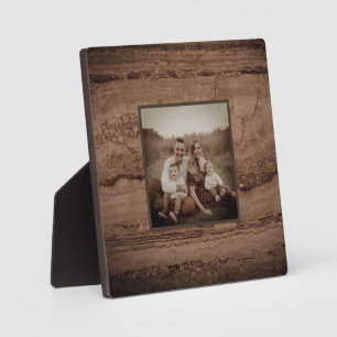 Sepia black brown tan Granite rock stone Plaque