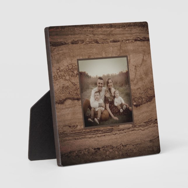 Sepia black brown tan Granite rock stone Plaque (Front)