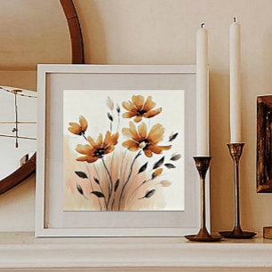 Sepia blooms poster