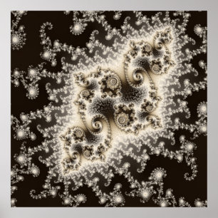 Sepia Brown Jellyfish Poster