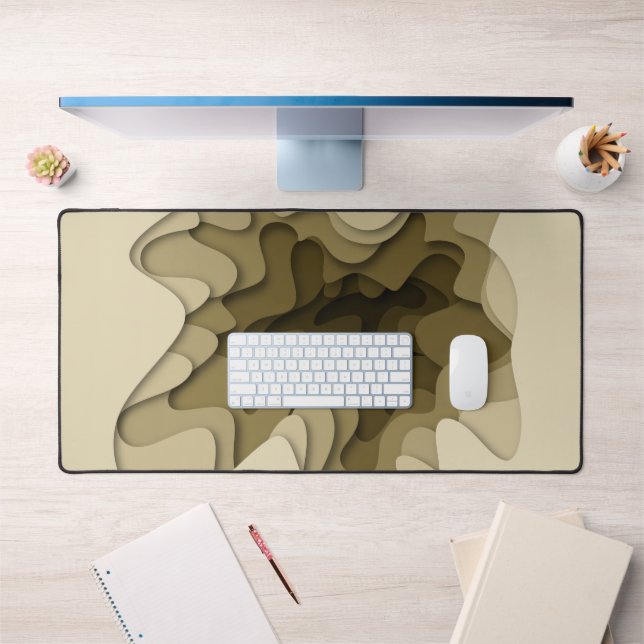 Sepia Brown Modern Abstract Home Office Non Slip Desk Mat (Office 1)