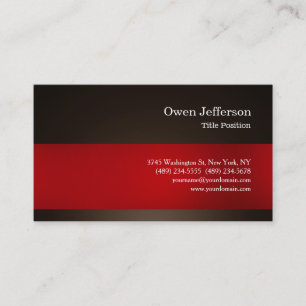 Sepia Brown Red Professional Simple Modern Plain Business Card