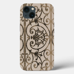 Sepia brown scrollwork pattern Case-Mate iPhone ca 13 Case