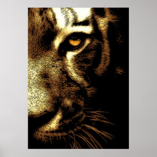 Sepia Brown Sumatran Borneo Tiger Eye Poster