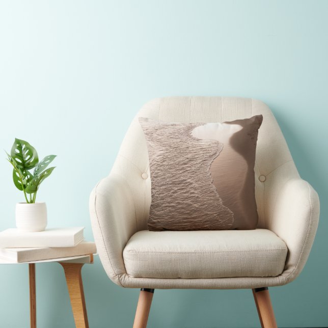Sepia Caribbean Shoreline Waves 1 Cushion (Chair)