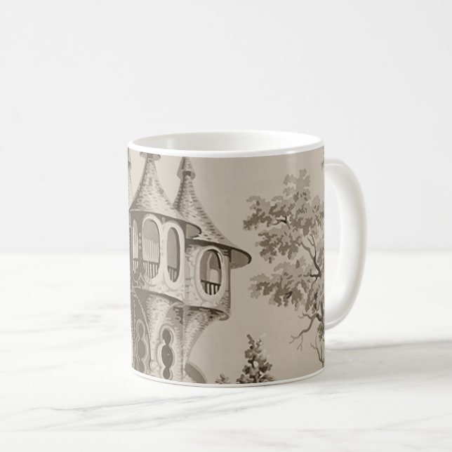 Sepia Castle Turret Coffee Mug (Front Right)