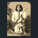 Sepia Chief Geronimo Pop Art Poster<br><div class="desc">Pop Art Style Artwork Posters - Legendary Geronimo Ink Effect Digital Art Design</div>