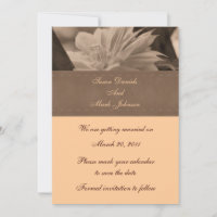 Sepia Clematis Flower Wedding Save The Date
