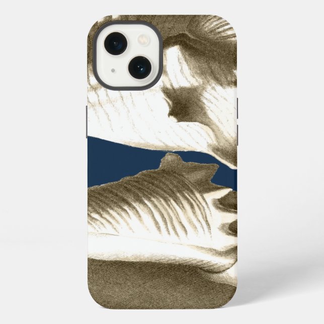 Sepia Conch Seashells iPhone Case (Back)