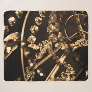 Sepia Crystal Chandelier Sherpa Blanket