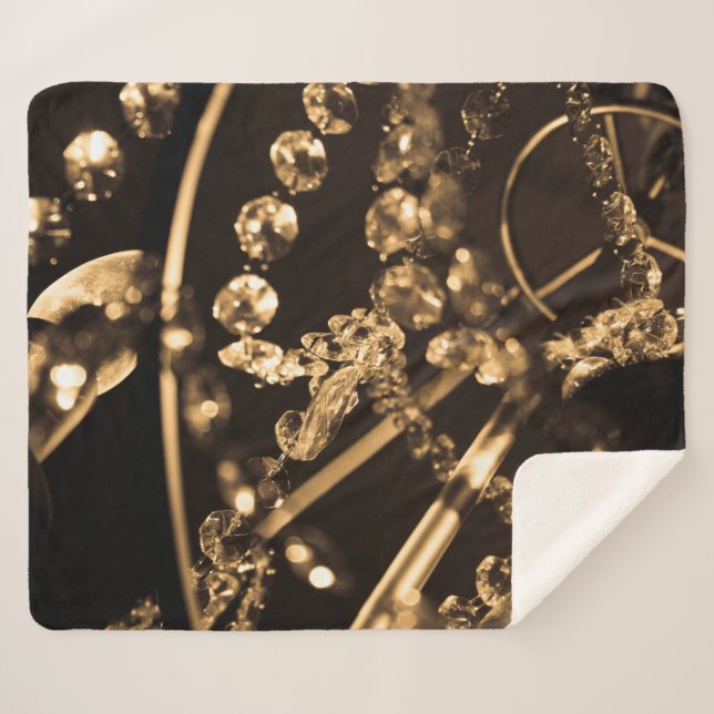 Sepia Crystal Chandelier  Sherpa Blanket (Front (Horizontal))