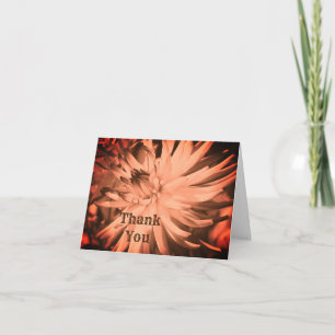 Sepia Dahlia Flower Customisable Thank You Card