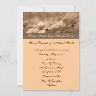 Sepia Dogwood Flowers Wedding  Invitation
