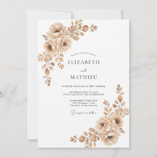 Sepia Earthy Rustic Wedding Invitation