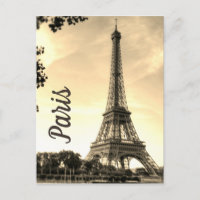 Sepia Eiffel Tower Paris Europe Travel Photo