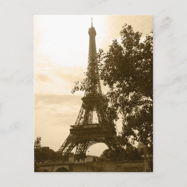 Sepia Eiffel Tower Postcard (Front)