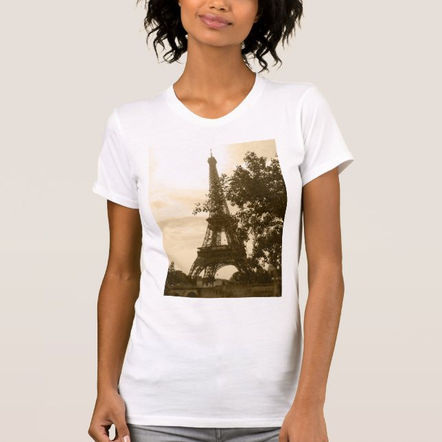 Sepia Eiffel Tower T-Shirt (Front)