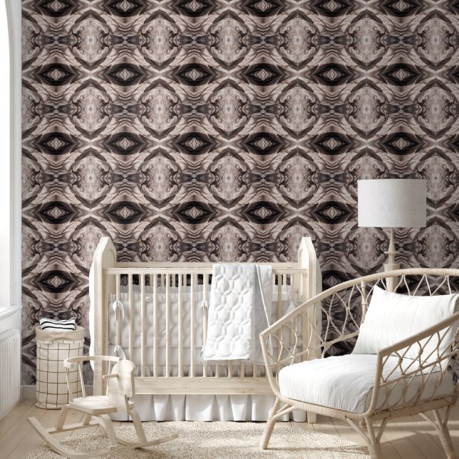 Sepia eye-like geometric L-size pattern Wallpaper (Kids)