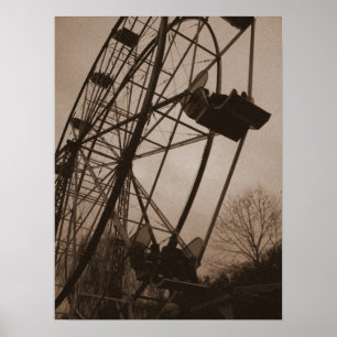 Sepia Ferris Wheel Poster