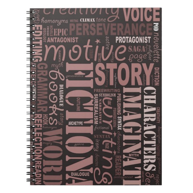 Sepia Fiction Writer's Word Art Notebook (Front)
