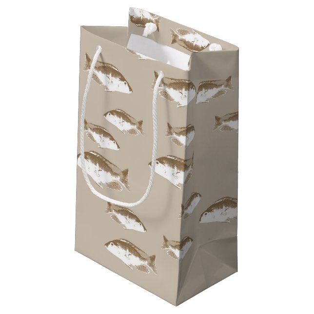 Sepia fish small gift bag (Back Angled)