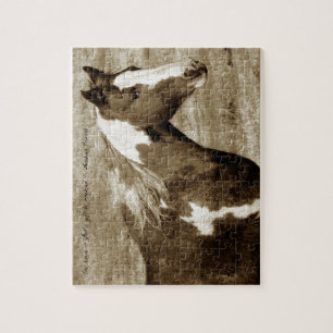 Sepia Flashy With Quote Jigsaw Puzzle