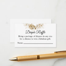 Sepia Floral Drop, Diaper Raffle Baby Shower
