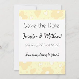 Sepia Flower Pattern Save The Date Card