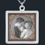Sepia Frame Silver Plated Necklace<br><div class="desc">add your favourite photo,  makes a great gift</div>
