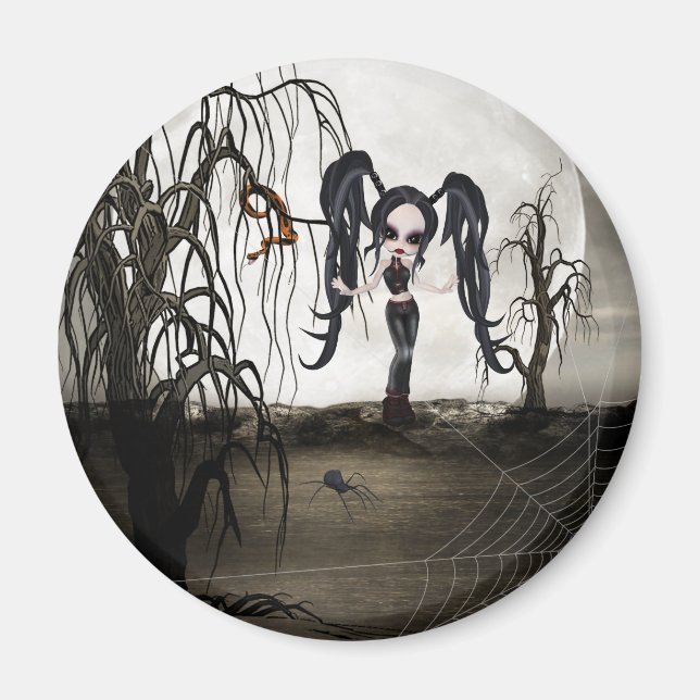 Sepia Goth Girl Magnet (Front)