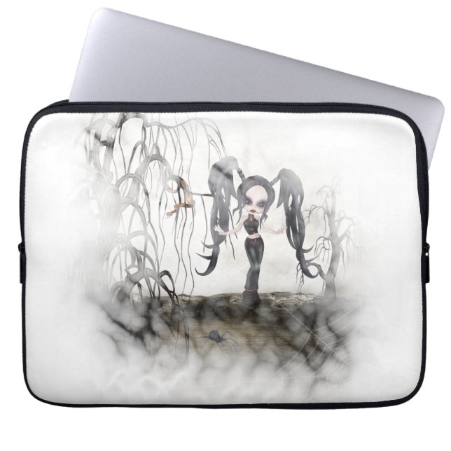 Sepia Goth Girl Vignette Laptop Sleeve (Front)