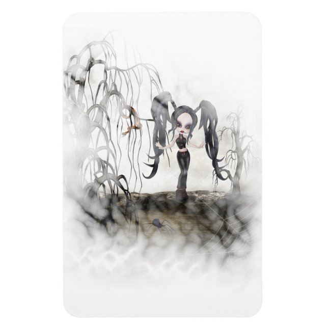 Sepia Goth Girl Vignette Magnet (Vertical)