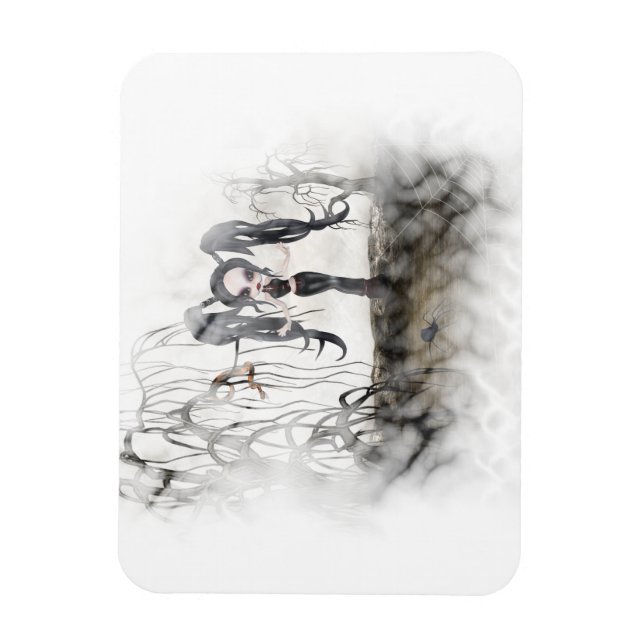 Sepia Goth Girl Vignette Magnet (Vertical)