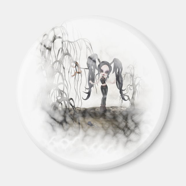 Sepia Goth Girl Vignette Magnet (Front)
