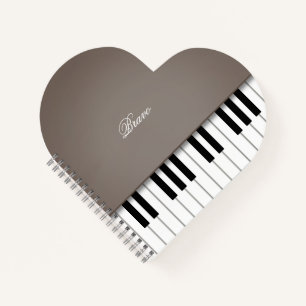 Sepia Grand Piano Music Keyboard Custom Notebook