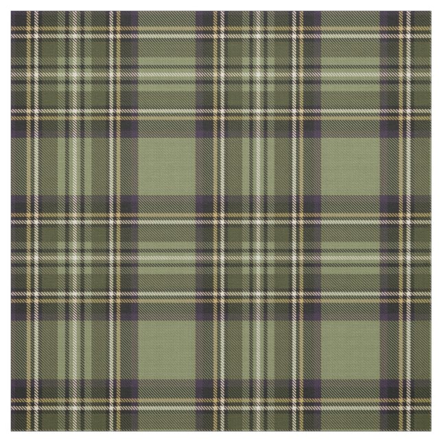 Sepia green/blue/yellow/white/black  stripe plaid fabric (Swatch)