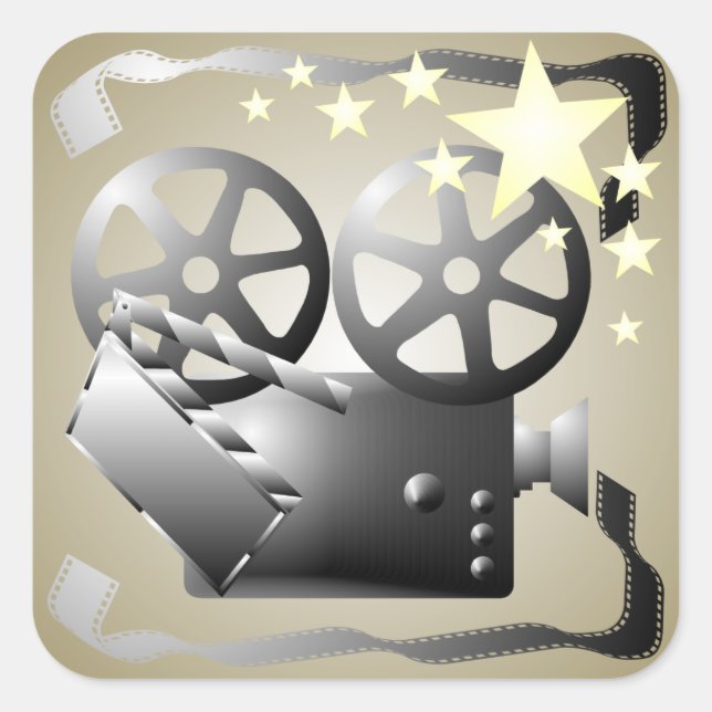 Sepia Grey Movie Cinema Theatre Sticker (Front)
