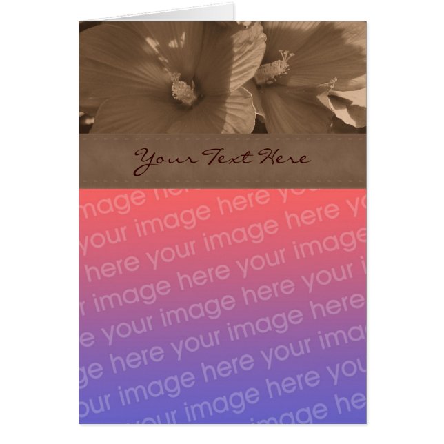 Sepia Hibiscus Flower Photo Card (Front)