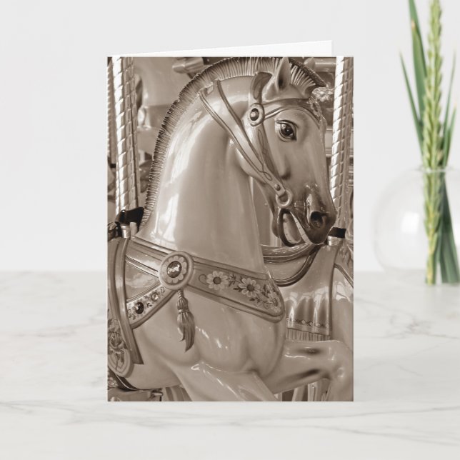 Sepia Horse Birthday Card (Front)