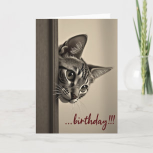 Sepia Kitten Birthday Card