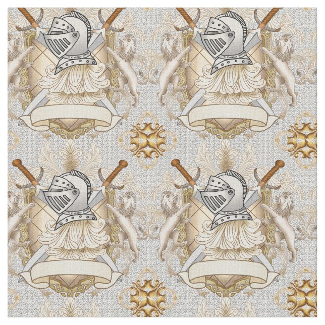Sepia knight Shield  Fabric (Close Up)
