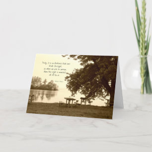 Sepia Lake Scene and Quote Sympathy Card