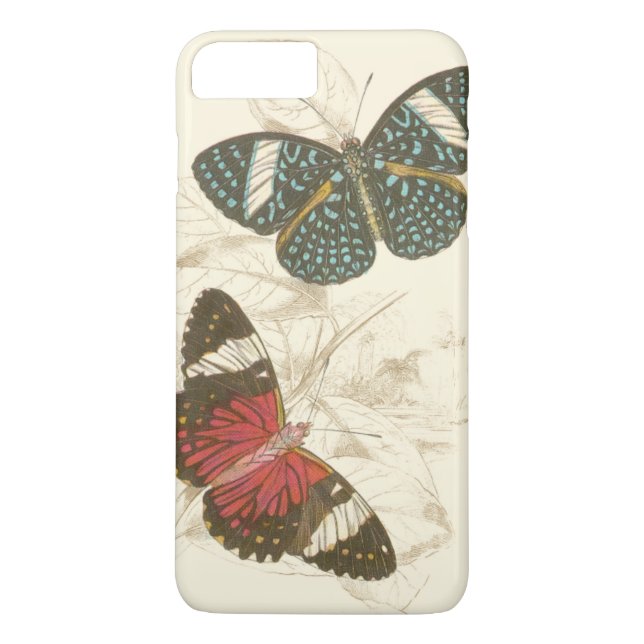 Sepia Leaves with Colourful Butterflies Case-Mate iPhone Case (Back)