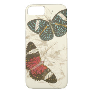 Sepia Leaves with Colourful Butterflies Case-Mate iPhone Case