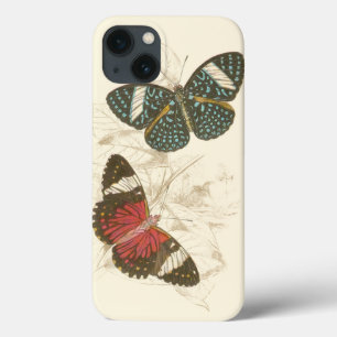 Sepia Leaves with Colourful Butterflies iPhone 13 Case
