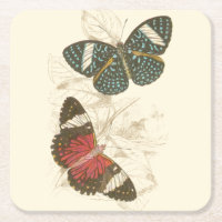 Sepia Leaves with Colourful Butterflies