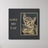 Sepia Love my Cat with Photo