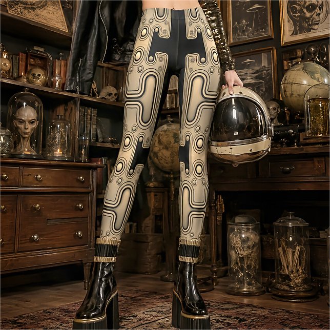 Sepia Mechanical Android Futuristic Robot Leggings (Creator Uploaded)