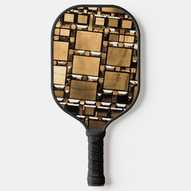 Sepia Mirrors Pattern Pickleball Paddle (Front)
