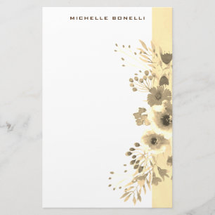 Sepia Modern Minimalist Professional Flower Stationery